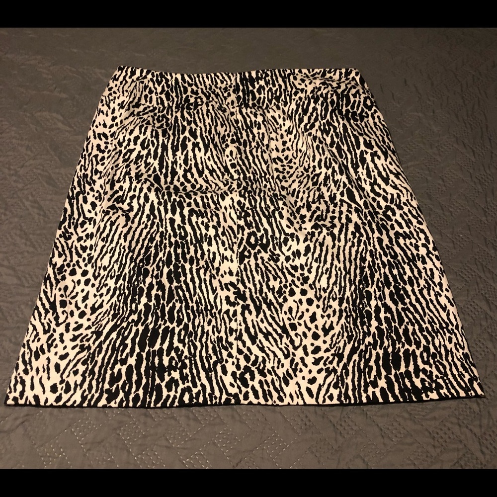 Talbots Black and White Animal Print Skirt